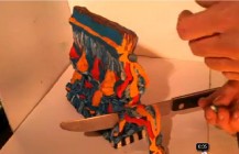 114 S3D — A single slice is cut